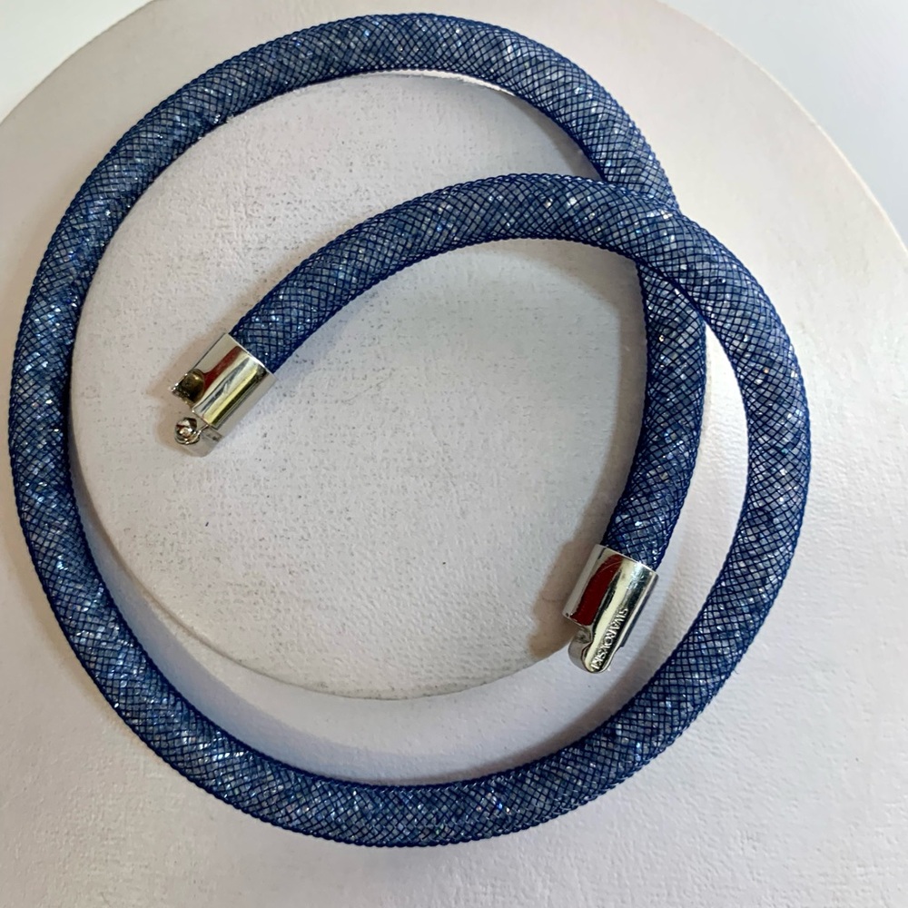 Swarovski Stardust Blue Necklace / Double Wrap Bracelet